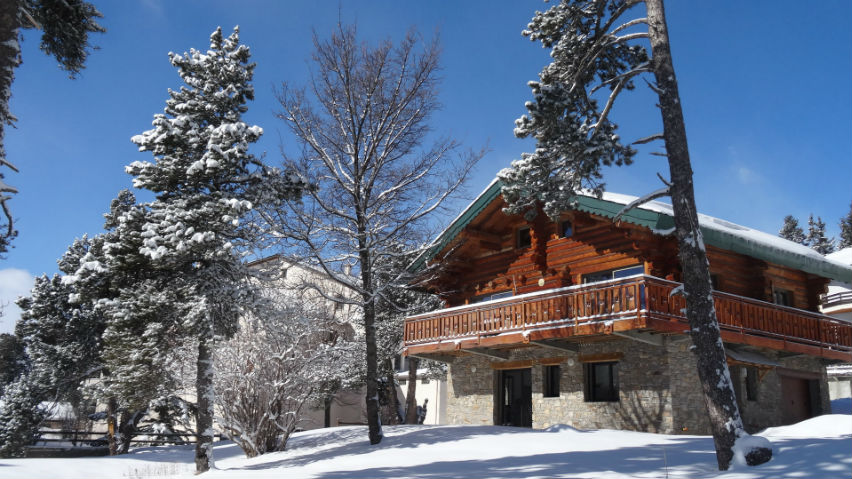 chalet en hiver